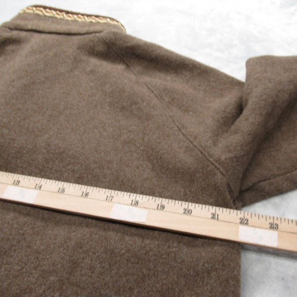 Woolrich Wool Jacket Women XL Brown Aztec Southwestern Trim FullZip READ VTG - Picture 11 of 13